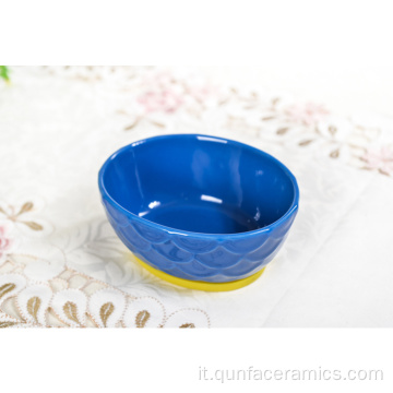 Ciotola da tavola in ceramica blu personalizzata da tavola